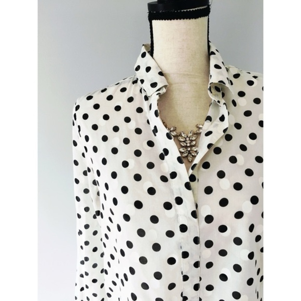 J. Crew Jacquard Polka Dot Popover Shirt